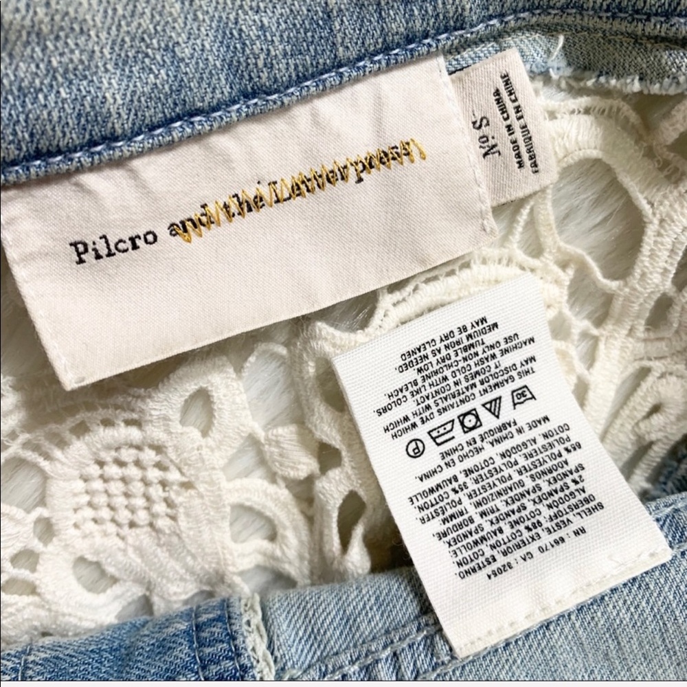 SOLD-Anthropologie Lace Sleeveless Jean Jacket - Picture 7 of 8